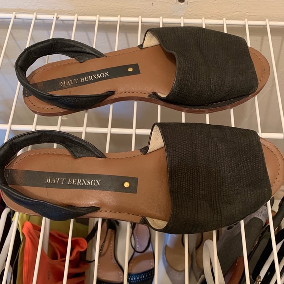 Matt Bernson black peep toe sandles - Picture 2 of 3